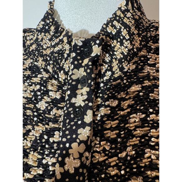 Suzanne Betro Sheer Long Sleeve Button Down Top - Size Large - Picture 6 of 9